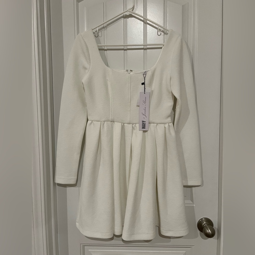 WAYF x Jourdan Sloane Jourdan Long Sleeve Mini Dress – Ivory – Size S - Picture 4 of 8